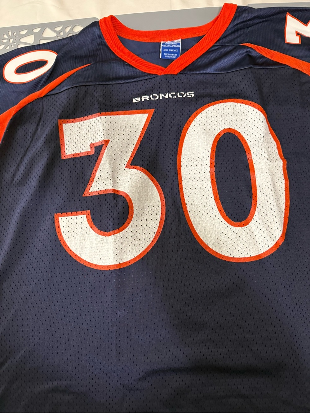 Broncos Terrell Davis Navy and Orange #30 Football Jersey
